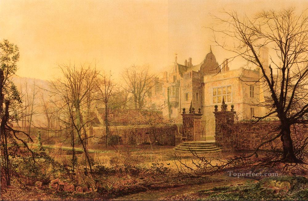 クノストロップ・ホール 早朝の街の風景 ジョン・アトキンソン・グリムショー油絵